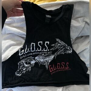 Black G.L.O.S.S. Graphic Crop Top
